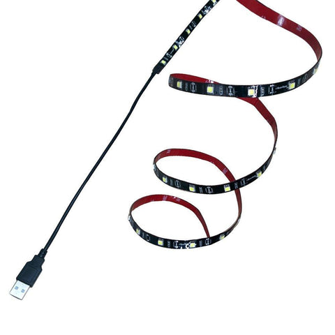 Image of 5V USB LED Strip Light SMD5050 LED TV Background Lighting Kit, Moodlight Kit with USB port for HDTV, Desktop, Monitors, Gardens, Kitchen, Cars, Bar