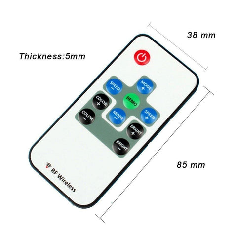 Image of RF Wireless Mini LED Controller with 10-key Remote 5V-24V 12A / 3 Channels for RGB/GRB LED Strip SMD5050 SMD3528 Color Changing