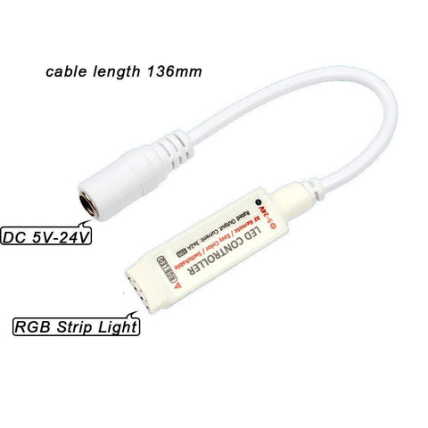 Image of RF Wireless Mini LED Controller with 10-key Remote 5V-24V 12A / 3 Channels for RGB/GRB LED Strip SMD5050 SMD3528 Color Changing