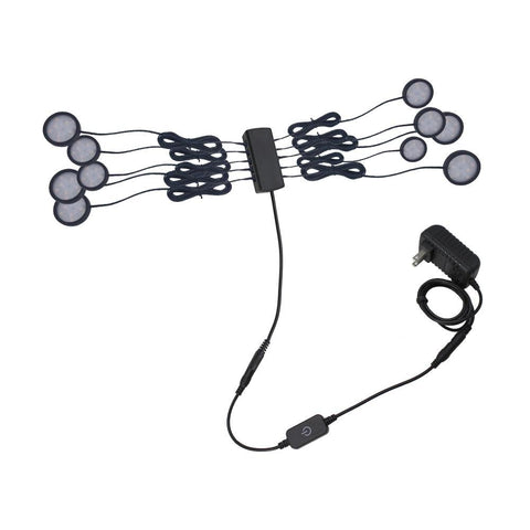 Image of A-Series 10 Pack (10*2W) Dimmable CRI 90 LED Ultra Thin Under Cabinet Puck Lights With Dimmer & Power Adapter, All Accessories Included