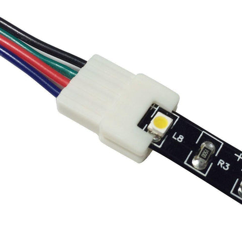 Image of 10pcs/Pack New LED Strip Connector Solderless Snap Down 4 Pin Strip to Strip Gapless Jumper for 10mm Wide 5050 RGB Color Flex LED Strips