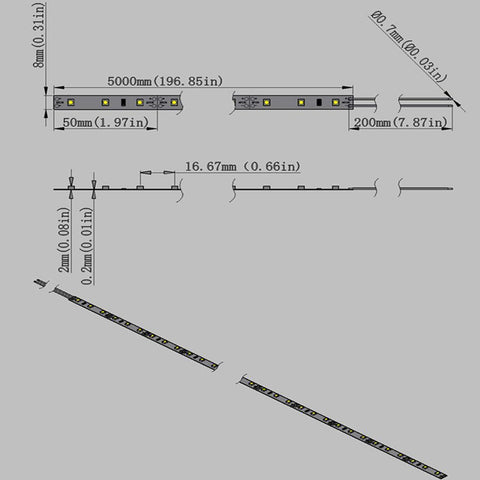 Image of DC 12V Red/Blue/Green/Yellow Dimmable SMD3528-300 Flexible LED Strips 60 LEDs Per Meter 8mm Width 300lm Per Meter