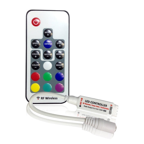 Image of DC5-24V 12A RGB LED Dimmer Controller with Mini RF Wirelless 17keys Remote Controller for SMD5050 3528 RGB LED Strip Lights