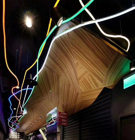 Image of 1M/5M/10M/20M Pack of T1018 LED Neon Light Housing Kit with End Caps and Mounting Clips, Flexible Neon Channel Fit for 10mm Wide LED Strip Lights