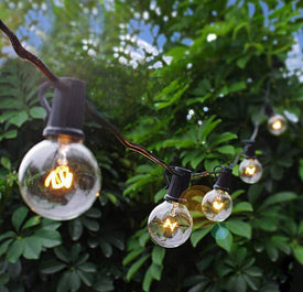 10-Pack Dimmable Waterproof LED Outdoor String Lights - Hanging, 2W Edison Bulbs - 48Ft Commercial Lights for Decor for Patio, Backyard, Garden, Bistro¨C S14 Black - Warm White,Blk(480ft)