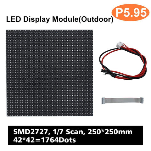 Image of M-OD5.9 (P5.9) Rental Outdoor LED Module, Full RGB 5.95mm Pixel Pitch LED Tile in 250 * 250mm with 1764 dots, 1/7 Scan, 5000 Nits For Outdoor Display