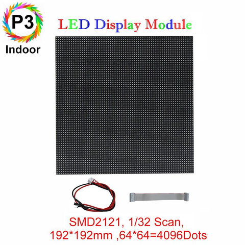 Image of M-ID3 P3 Normal Indoor Series LED Module,Full RGB 3mm Pixel Pitch LED Display Tile in 192*192mm with 4096 dots, 1/32 Scan, 800 Nitsfor indoor Display