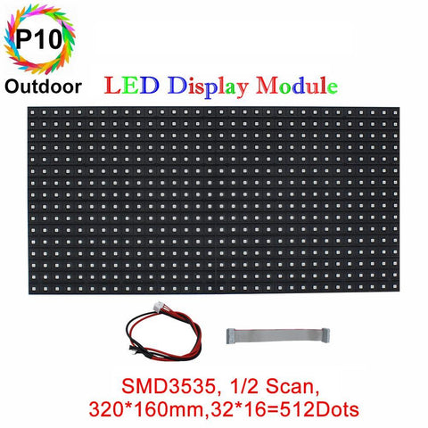 Image of M-OD10L P10 Normal Outdoor Series LED Module, Full RGB 10mm Pixel Pitch LED Tile in 320*164mm with 512 dots, 1/2 Scan, 5000 Nits for Outdoor Display