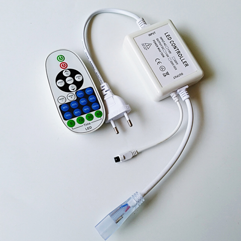 Image of 750Watt LED Dimmer for AC110V/220V LED Strip Light, Wireless Remote Control Dimmer with 2 Prong Outlet, Timer Switch