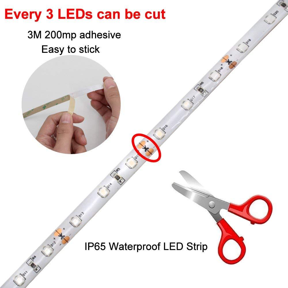 24 W 16.4FT/5M UV 3528 300LEDs 395nm-405nm Waterproof IP65 Night FishingLight LED Strip Sterilization implicitly Party with 12V 2A PowerSupply