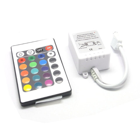 Image of 24Key IR Remote Controller for RGB LED Strip Lights 4-pin DC12V-24V LED Strip Controller