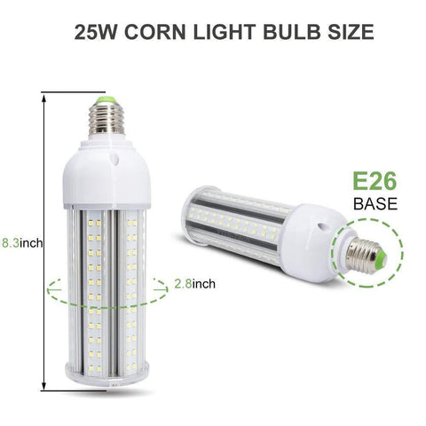 Image of LED Corn Light Bulb, E26 Medium Screw Base, Metal Halide Replacement for Indoor Outdoor Large Area Lighting, Street and Area Light, HID, Hp