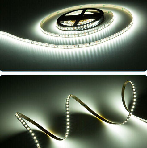 Image of DC12V 84W 7A 5Meter (16.4Ft) SMD2835 600LEDs/Roll Color Rendering Index CRI80 Flexible LED Strips 1900LM/M 8mm Wide White PCB