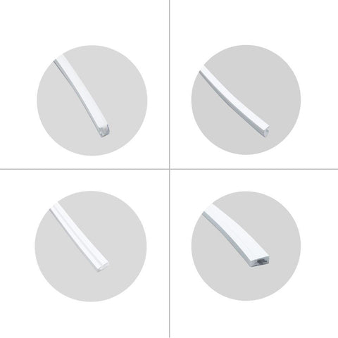 Image of 1M/5M/10M/20M Pack of T0410 LED Neon Light Housing Kit with End Caps and Mounting Clips, Flexible Neon Channel Fit for 5mm Wide LED Strip Lights