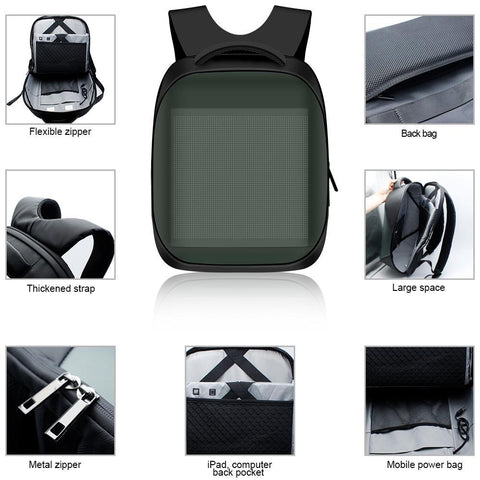 Image of Free Shipping 3rd New Generation Dynamic Displayed LED Backpack APP Controlled LED Advertising Bag