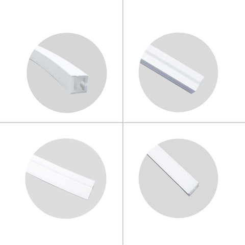 Image of 1M/5M/10M/20M Pack of T1212 LED Neon Light Housing Kit with End Caps and Mounting Clips, Flexible Neon Channel Fit for 8mm Wide LED Strip Lights