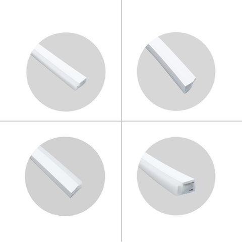 Image of 1M/5M/10M/20M Pack of T1220 3 Sides Edge Lighting LED Neon Light Housing Kit with End Caps and Mounting Clips, Flexible Neon Channel Fit for 10mm Wide LED Strip Lights