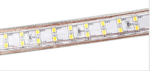 Image of AC 110V / 220V SMD2835 High Voltage Flat Strip Light 180 LEDs Per Meter Double Row with the power plug