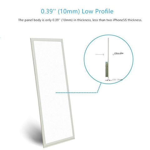 Image of 1'x2' (295x595 mm) 24 Watt LED Panel Light in 0.39'' (10mm) Thick White Trim Flat Sheet Panel Lighting Board Super Bright Ultra Thin Glare-Free
