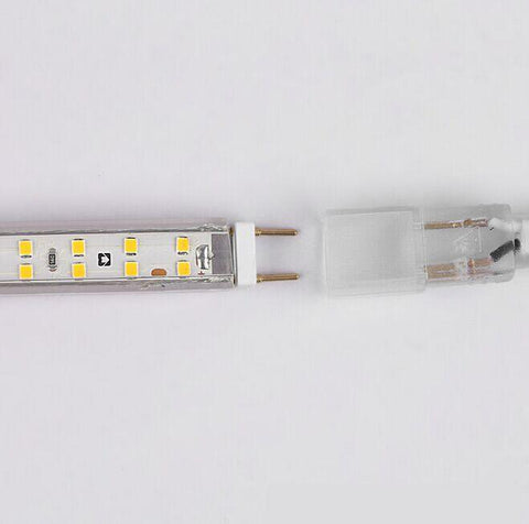Image of AC 110V / 220V SMD2835 High Voltage Flat Strip Light 180 LEDs Per Meter Double Row with the power plug