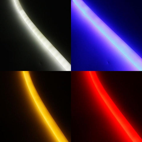 Image of 1M/5M/10M Pack of T22D LED Neon Light Housing Kit with End Caps and Mounting Clips, Flexible Neon Channel Fit for 6mm Wide LED Strip Lights