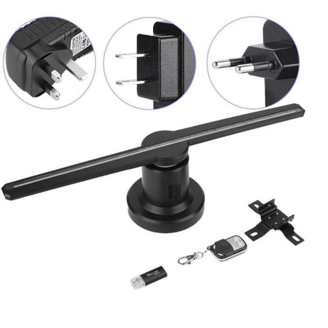 Image of Free Shipping 43cm 3D Hologram WiFi App Control Advertising Display LED Fan- 2 Blades 640 Resolution Ideal for Store/Casino/,Restaurants/Bar Signs