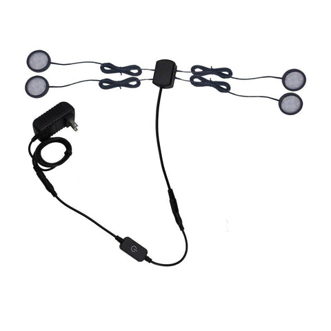 Image of A-Series 4 Pack (4*2W) Dimmable CRI 90 Ultra Thin LED Under Cabinet Puck Lights With Dimmer & Power Adapter,All Accessories Included