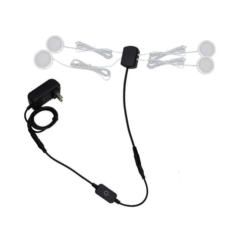 Image of A-Series 4 Pack (4*2W) Dimmable CRI 90 Ultra Thin LED Under Cabinet Puck Lights With Dimmer & Power Adapter,All Accessories Included