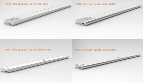 Image of 40cm (15.75'') Motion Sensor LED Under Cabinet Light, 1500mA Rechargeable Wireless Motion Nightlight Portable Magnetic Stick Up Night Light