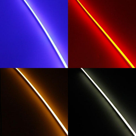 Image of 1M/5M/10M/20M Pack of T0606 LED Neon Light Housing Kit with End Caps and Mounting Clips, Flexible Neon Channel Fit for 3mm Wide LED Strip Lights