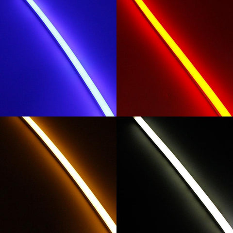 Image of 1M/5M/10M/20M Pack of T1010 LED Neon Light Housing Kit with End Caps and Mounting Clips, Flexible Neon Channel Fit for 6mm Wide LED Strip Lights