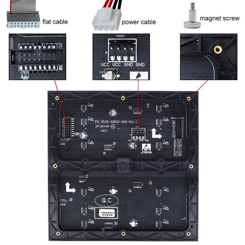 Image of M-ID6 P6 Normal Indoor Series LED Module, Full RGB 6mm Pixel Pitch LED Display Tile in 192*192mm with 1024 dots, 1/16 Scan, 800 Nits for indoor Display