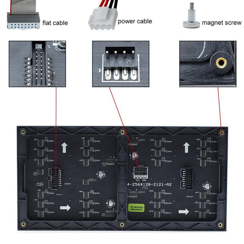 Image of M-ID4 P4 Normal Indoor Series LED Module,Full RGB 4mm Pixel Pitch LED Display Tile in 256*128mm with 2048 dots, 1/16 Scan, 800 Nitsfor indoor Display
