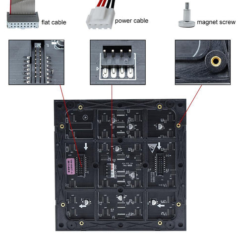 Image of M-ID2.5 P2.5 Normal Indoor Series LED Module,Full RGB 2.5mm Pixel Pitch LED Display Tilein with 4096 dots, 1/32 Scan, 800 Nitsfor indoor Display 160*160mm