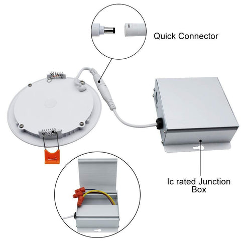 Image of 4Pack 4 Inch Ultra-Thin Recessed Ceiling Light 9W 650LM Dimmable LED Downlight Ceiling Light with Junction Box