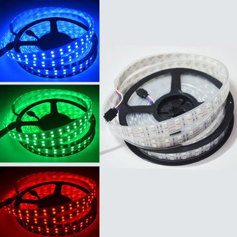 Image of DC 12V RGB Color Changing SMD5050-600 Double Row Flexible LED Strips 120 LEDs Per Meter 15mm Width