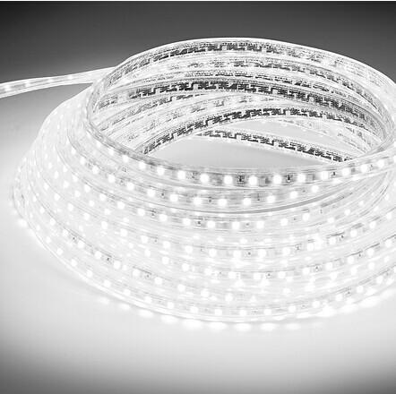 Image of AC 110V / 220V SMD5050 High Voltage Flat Strip Light 60 LEDs Per Meter 12mm Width with Wall Outlet Power Plug