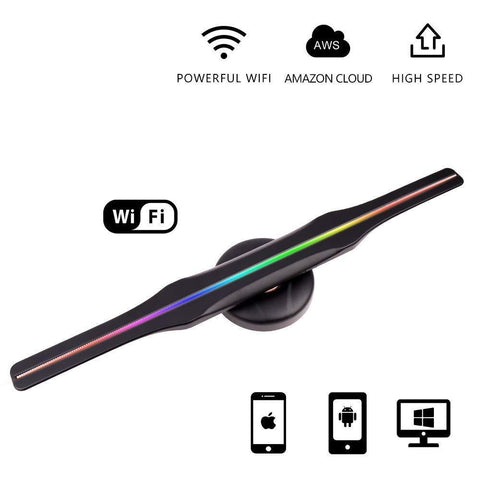 Image of Free Shipping 50cm 3D Hologram WiFi App Cloud Control Advertising Display LED Fan- 2 Blades 512 Resolution Ideal for Store/Casino/Restaurant/Bar Signs