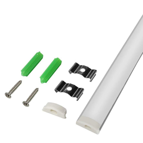 Image of 5Pack 1Meter (40'') Bendable Aluminum Channel System with Cover, End Caps, and Mounting Clips, for LED Strip Installations, Ultra-Thin Silver Finish