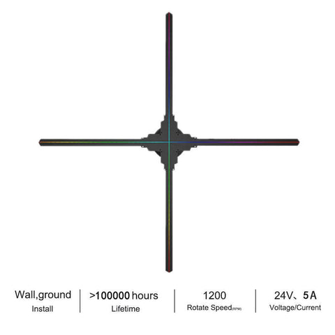 Image of Free Shipping 100cm 3D Hologram WiFi App Control Advertising Display LED Fan- 4 Blades 1408 HD Resolution Ideal for Store/Casino/Restaurant/Bar Signs