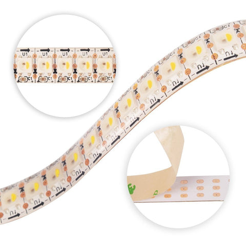 Image of DC 5V SK6812 Individually Addressable LED Strip Light 5050 RGBW 6.6 Feet (200cm) 144LED/Meter LED Pixel Flexible Tape White PCB