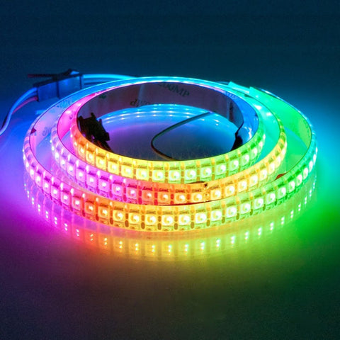Image of DC 5V SK6812 Individually Addressable LED Strip Light 5050 RGBW 6.6 Feet (200cm) 144LED/Meter LED Pixel Flexible Tape White PCB