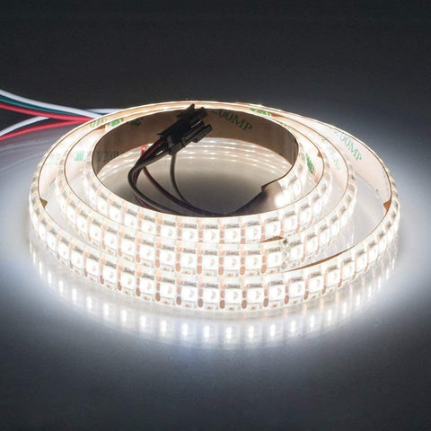 Image of DC 5V SK6812 Individually Addressable LED Strip Light 5050 RGBW 6.6 Feet (200cm) 144LED/Meter LED Pixel Flexible Tape White PCB