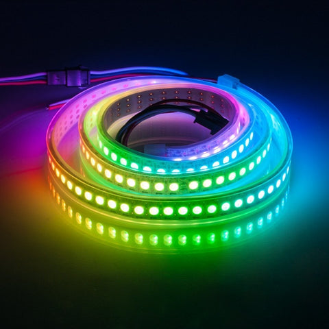 Image of DC 5V SK6812 Individually Addressable LED Strip Light 5050 RGBW 6.6 Feet (200cm) 144LED/Meter LED Pixel Flexible Tape White PCB