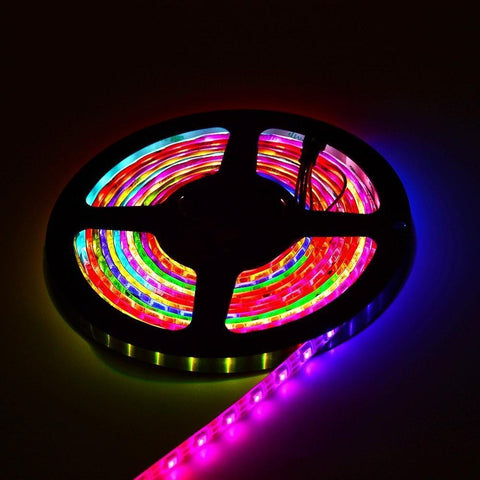 Image of DC 5V SK6812 Individually Addressable LED Strip Light 5050 RGBW 16.4 Feet (500cm) 60LED/Meter LED Pixel Flexible Tape White PCB