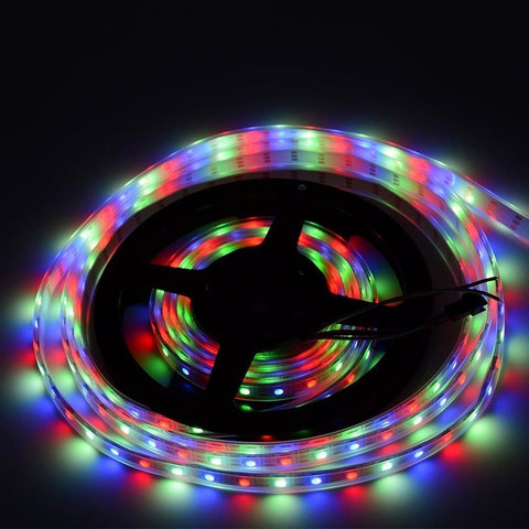 Image of DC 5V SK6812 Individually Addressable LED Strip Light 5050 RGBW 16.4 Feet (500cm) 60LED/Meter LED Pixel Flexible Tape White PCB