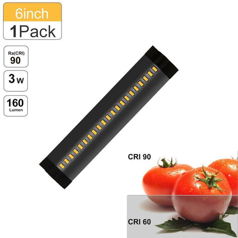 Image of 6inch CRI90 SMD2835 3W 160LM Dimmable LED Under Cabinet Light DC 5V / 12V Black / Silver Finish Color Ultra Thin Stick On Under Counter Lighting