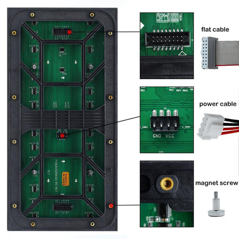 Image of M-OD10L P10 Normal Outdoor Series LED Module, Full RGB 10mm Pixel Pitch LED Tile in 320*164mm with 512 dots, 1/2 Scan, 5000 Nits for Outdoor Display