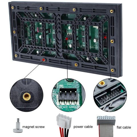 Image of M-OD4 P4 Normal Outdoor Series LED Module,Full RGB 4mm Pixel Pitch LED Tile in 256*128mm with 2048 dots, 1/8 Scan, 5000 Nits for Outdoor Display