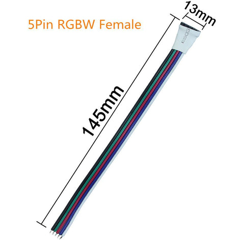 Image of 10pcs Pack (5Pair) 5pin RGBW/RGBWW LED Strip Connectors